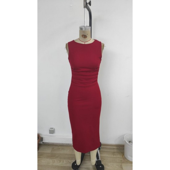 Kadın Sıfır Kol Sıfır Yaka Drape Detaylı Midi Janjan Krep Elbise , 25751 Kadın Sıfır Kol Sıfır Yaka Drape Detaylı Midi Janjan Krep Elbise , 25751