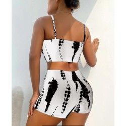 Kadın Büzgü Detay Askılı Crop Mini Tayt Ikili Takım , 25825 Kadın Büzgü Detay Askılı Crop Mini Tayt Ikili Takım , 25825