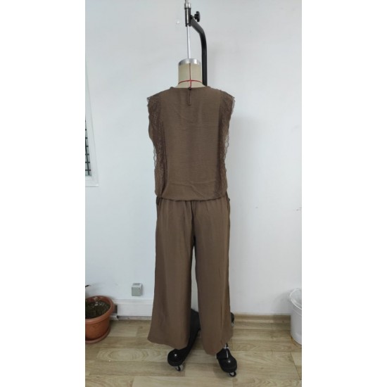 Kadın Kolsuz Bisiklet Yaka Aerobin Bluz Ve Bağcıklı Pantolon , 25848 Kadın Kolsuz Bisiklet Yaka Aerobin Bluz Ve Bağcıklı Pantolon , 25848