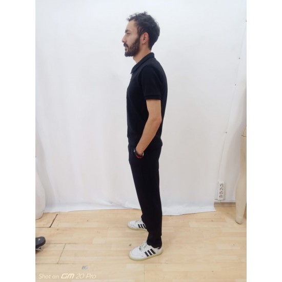 Erkek Kısa Kollu önden Fermuarlı Janjan Krep Bluz Ve Pantolon Ikili Takım , 25895