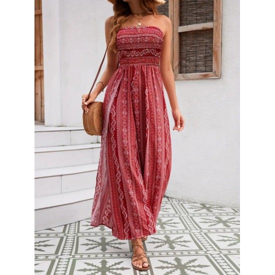 Kadın Yakası Gipe Detaylı önden Yırtmaç Detaylı Desenli Süprem Pantolon Etek, 26085