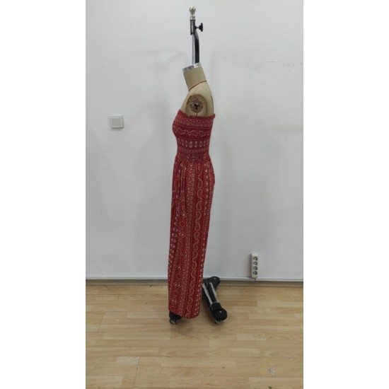 Kadın Yakası Gipe Detaylı önden Yırtmaç Detaylı Desenli Süprem Pantolon Etek, 26085