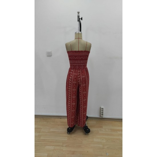 Kadın Yakası Gipe Detaylı önden Yırtmaç Detaylı Desenli Süprem Pantolon Etek, 26085