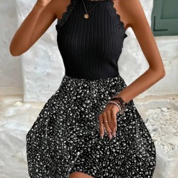 Kadın Omuzlardan Açık Reglan Kol Detaylı üst Fırfırlı Kaşkorse Alt Süprem Elbise , 26107