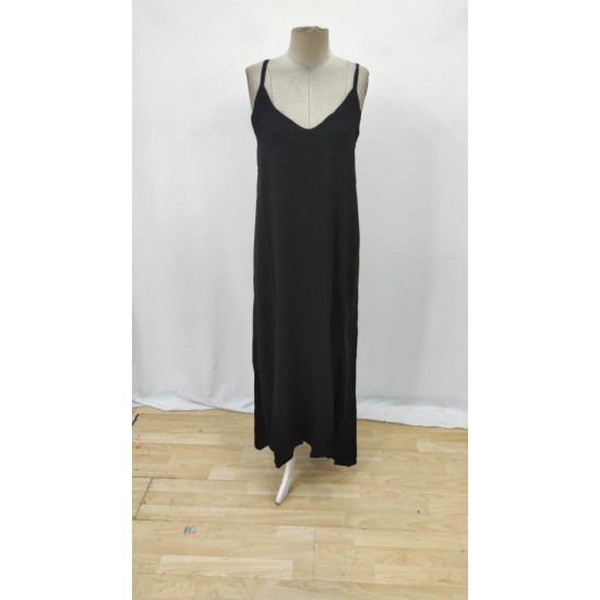 Kadın Ip Askılı V Yakalı Uzun Aerobin Elbise , 26104