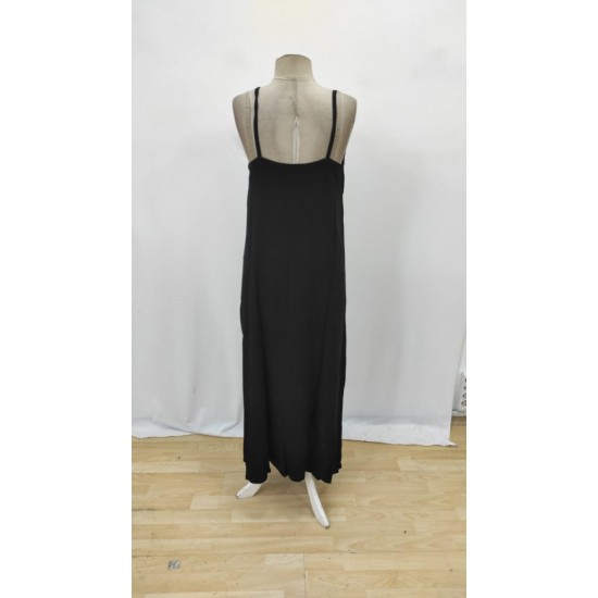 Kadın Ip Askılı V Yakalı Uzun Aerobin Elbise , 26104