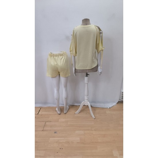 Kadın Kısa Kollu Bisiklet Yaka Yarı Açık Omuz Inci Detaylı Short T-shirt Viskon Ikili Takım, 26224 Kadın Kısa Kollu Bisiklet Yaka Yarı Açık Omuz Inci Detaylı Short T-shirt Viskon Ikili Takım, 26224