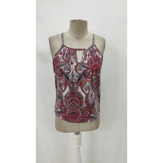 Kadın Halter Kollu Damla Detaylı Desenli Süprem Bluz, 26273 Kadın Halter Kollu Damla Detaylı Desenli Süprem Bluz, 26273