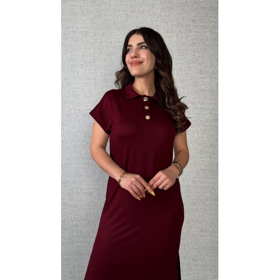 Kadın Kısa Kollu Yakalı Yandan Yırtmaçlı Viskon Iki Iplik Elbise , 26291 Kadın Kısa Kollu Yakalı Yandan Yırtmaçlı Viskon Iki Iplik Elbise , 26291