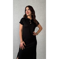 Kadın Kısa Kollu Yakalı Yandan Yırtmaçlı Viskon Iki Iplik Elbise , 26289 Kadın Kısa Kollu Yakalı Yandan Yırtmaçlı Viskon Iki Iplik Elbise , 26289