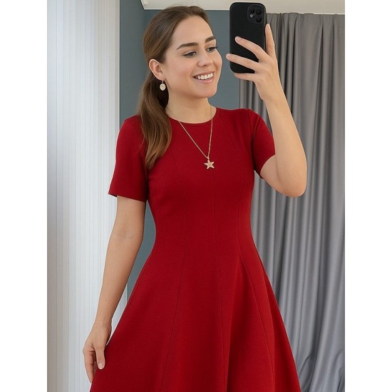 Kadın Kısa Kollu Bisiklet Yaka Maksi Boy Ithal Krep Elbise , 26326 Kadın Kısa Kollu Bisiklet Yaka Maksi Boy Ithal Krep Elbise , 26326