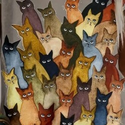 Kadın Kısa Kollu Bisiklet Yaka Kedi Desenli Süprem Bluz , 26346 Kadın Kısa Kollu Bisiklet Yaka Kedi Desenli Süprem Bluz , 26346