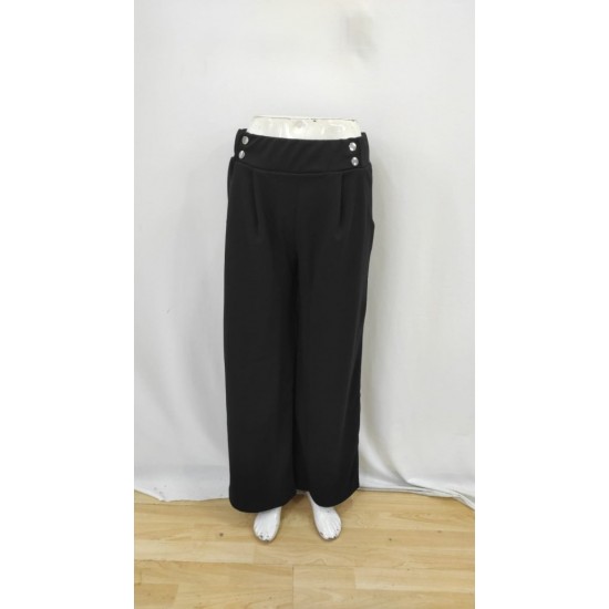 Kadın Beli Lastikli Düğmeli Ithal Krep Pantolon , 26353 Kadın Beli Lastikli Düğmeli Ithal Krep Pantolon , 26353