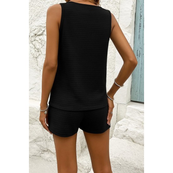 Kadın Askılı Kolsuz V Yakalı önden Düğmeli Bürümcük Bluz Ve Short Ikili Takım , 26381 Kadın Askılı Kolsuz V Yakalı önden Düğmeli Bürümcük Bluz Ve Short Ikili Takım , 26381