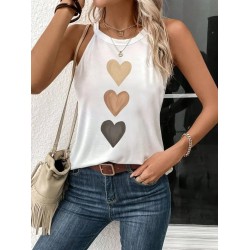 Kadın Omuzlardan Açık Boyundan Askılı Kalp Baskılı Viskon Bluz , 26391 Kadın Omuzlardan Açık Boyundan Askılı Kalp Baskılı Viskon Bluz , 26391