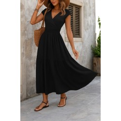 Kadın Kısa Kollu Kruvaze Yaka Beli Lastikli Süprem Maksi Boy Elbise, 26452 Kadın Kısa Kollu Kruvaze Yaka Beli Lastikli Süprem Maksi Boy Elbise, 26452