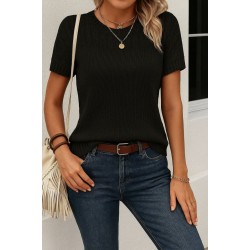 Kadın Kısa Kollu Yaka Detay Triko Bluz , 26481