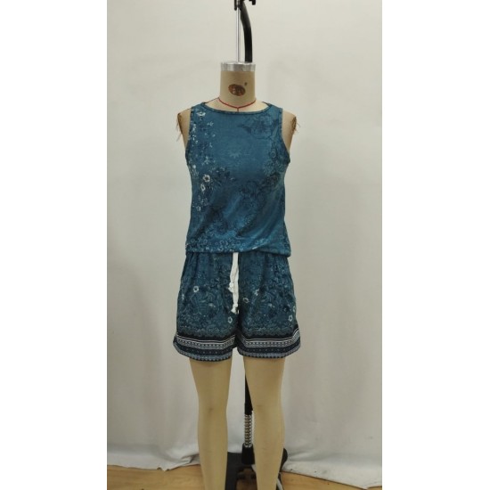 Kadın Askılı Yuvarlak Yaka çiçek Baskılı Süprme Bluz Ve Short Ikili Takım , 26556 Kadın Askılı Yuvarlak Yaka çiçek Baskılı Süprme Bluz Ve Short Ikili Takım , 26556