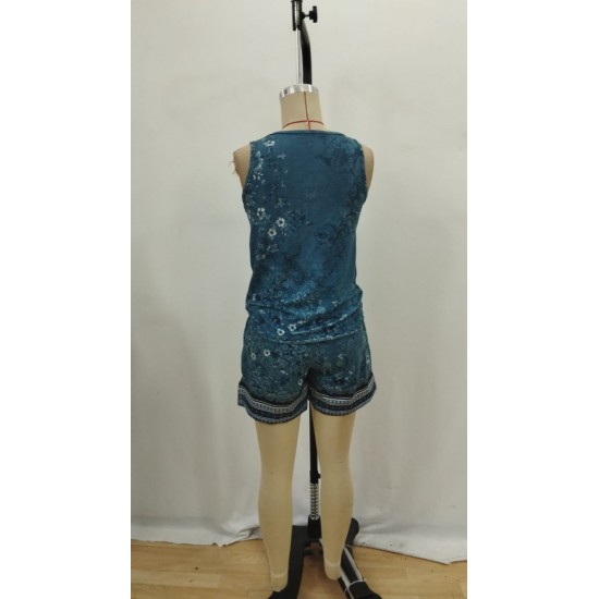 Kadın Askılı Yuvarlak Yaka çiçek Baskılı Süprme Bluz Ve Short Ikili Takım , 26556 Kadın Askılı Yuvarlak Yaka çiçek Baskılı Süprme Bluz Ve Short Ikili Takım , 26556