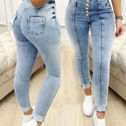 Kadın Yüksek Bel önden Düğmeli Jean Pantolon , 26618 Kadın Yüksek Bel önden Düğmeli Jean Pantolon , 26618