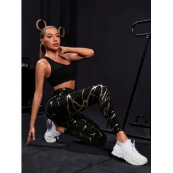 Kadın Yüksek Bel Desenli Spor Tayt, 26646 Kadın Yüksek Bel Desenli Spor Tayt, 26646