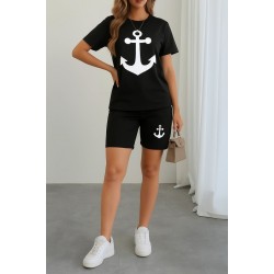 Kadın Kısa Kollu çapa Baskılı Viskon Ikili Takım, 26662 Kadın Kısa Kollu çapa Baskılı Viskon Ikili Takım, 26662