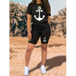 Kadın Kısa Kollu çapa Baskılı Viskon Ikili Takım, 26662 Kadın Kısa Kollu çapa Baskılı Viskon Ikili Takım, 26662