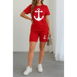 Kadın Kısa Kollu çapa Baskılı Viskon Ikili Takım, 26661 Kadın Kısa Kollu çapa Baskılı Viskon Ikili Takım, 26661