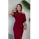 Kadın Kısa Kollu Tek Omuzdan Açık Beli Lastikli Sandy Maxi Elbise , 26690 Kadın Kısa Kollu Tek Omuzdan Açık Beli Lastikli Sandy Maxi Elbise , 26690