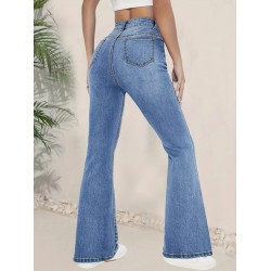 Kadın Yüksek Bel İspanyol Paça Kot Pantolon , 26772 Kadın Yüksek Bel İspanyol Paça Kot Pantolon , 26772
