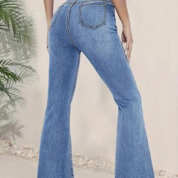 Kadın Yüksek Bel İspanyol Paça Kot Pantolon , 26772 Kadın Yüksek Bel İspanyol Paça Kot Pantolon , 26772