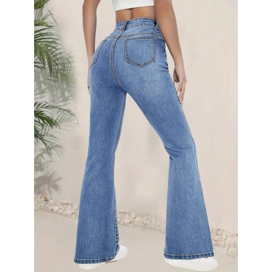 Kadın Yüksek Bel İspanyol Paça Kot Pantolon , 26772 Kadın Yüksek Bel İspanyol Paça Kot Pantolon , 26772