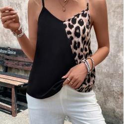 Kadın Ip Askılı V Yakalı Leopar Desenli Viskon Bluz, 26787 Kadın Ip Askılı V Yakalı Leopar Desenli Viskon Bluz, 26787