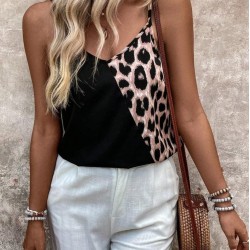 Kadın Ip Askılı V Yakalı Leopar Desenli Viskon Bluz, 26787 Kadın Ip Askılı V Yakalı Leopar Desenli Viskon Bluz, 26787