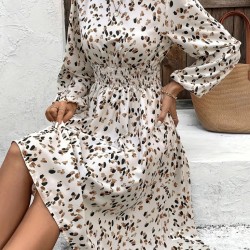 Kadın Uzun Kollu Bot Yaka Beli Lastikli Midi Süprem Elbise , 26795 Kadın Uzun Kollu Bot Yaka Beli Lastikli Midi Süprem Elbise , 26795