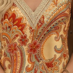 Kadın Askılı V Yaka Dantelli Süprem Bluz, 26814