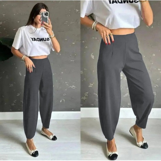 Kadın Yüksek Bel Krep Pantolon , 26805