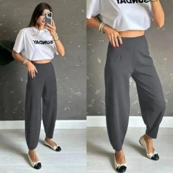 Kadın Yüksek Bel Krep Pantolon , 26805