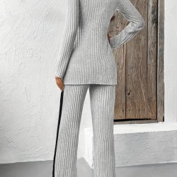 Kadın Uzun Kollu V Yakalı çapraz Detaylı şardonlu Kaşkorse Bluz Ve Pantolon Ikili Takım , 26849 Kadın Uzun Kollu V Yakalı çapraz Detaylı şardonlu Kaşkorse Bluz Ve Pantolon Ikili Takım , 26849