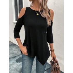 Kadın Omuzlardan Açık Sıfır Yaka Asimetrik Kesim Detay Viskon Bluz , 26870 Kadın Omuzlardan Açık Sıfır Yaka Asimetrik Kesim Detay Viskon Bluz , 26870