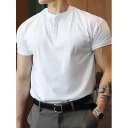 Erkek Kısa Kollu Hakim Yaka önü Düğmeli Viskon Bluz, 26882