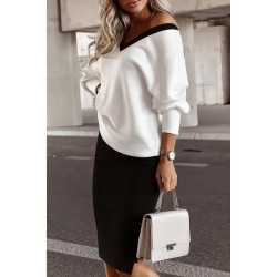 Kadın Uzun Kollu V Yakalı Viskon Iki Iplik Bluz Ve Mini Etek Ikili Takım , 26925 Kadın Uzun Kollu V Yakalı Viskon Iki Iplik Bluz Ve Mini Etek Ikili Takım , 26925