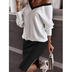 Kadın Uzun Kollu V Yakalı Viskon Iki Iplik Bluz Ve Mini Etek Ikili Takım , 26925 Kadın Uzun Kollu V Yakalı Viskon Iki Iplik Bluz Ve Mini Etek Ikili Takım , 26925