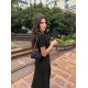 Kadın Kısa Kollu Yakalı önden Düğmeli Maxi Triko Elbise , 26951 Kadın Kısa Kollu Yakalı önden Düğmeli Maxi Triko Elbise , 26951