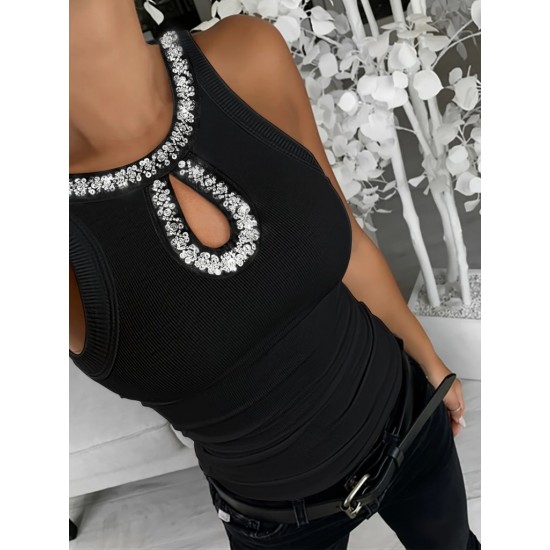 Kadın Halter Kollu Yuvarlak Taşlı Yaka Damla Detaylı Kaşkorse Bluz , 26955 Kadın Halter Kollu Yuvarlak Taşlı Yaka Damla Detaylı Kaşkorse Bluz , 26955