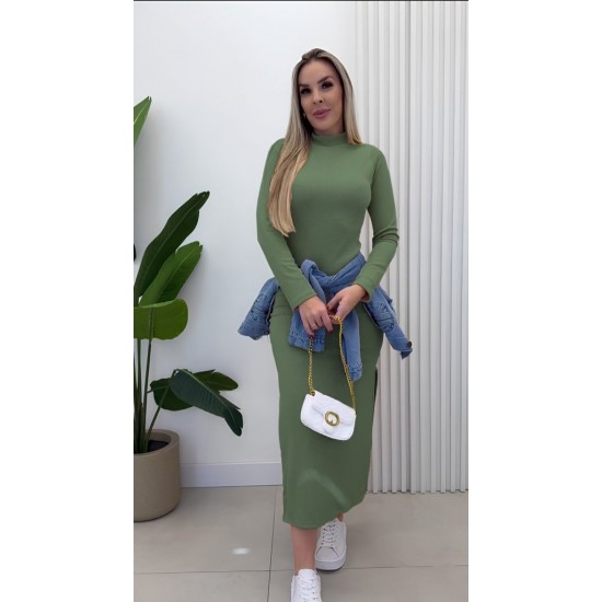 Kadın Uzun Kollu Balıkçı Yakalı Yanlardan Yırtmaçlı Kaşkorse Maxi Elbise , 26969 Kadın Uzun Kollu Balıkçı Yakalı Yanlardan Yırtmaçlı Kaşkorse Maxi Elbise , 26969