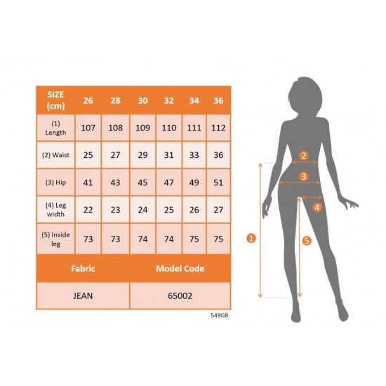 Kadın Yüksek Bel Yanları Lastik önü Düğmeli Kot Pantolon , 26986 Kadın Yüksek Bel Yanları Lastik önü Düğmeli Kot Pantolon , 26986