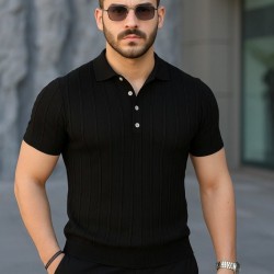 Erkek Kısa Kollu Polo Yakalı Düğmeli Triko Bluz, 27011 Erkek Kısa Kollu Polo Yakalı Düğmeli Triko Bluz, 27011