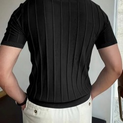 Erkek Kısa Kollu Polo Yakalı Düğmeli Triko Bluz, 27011 Erkek Kısa Kollu Polo Yakalı Düğmeli Triko Bluz, 27011