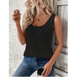 Kadın Kolsuz Yuvarlak Yaka Triko Bluz , 27014